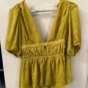 Lime Green Anthropologie Top